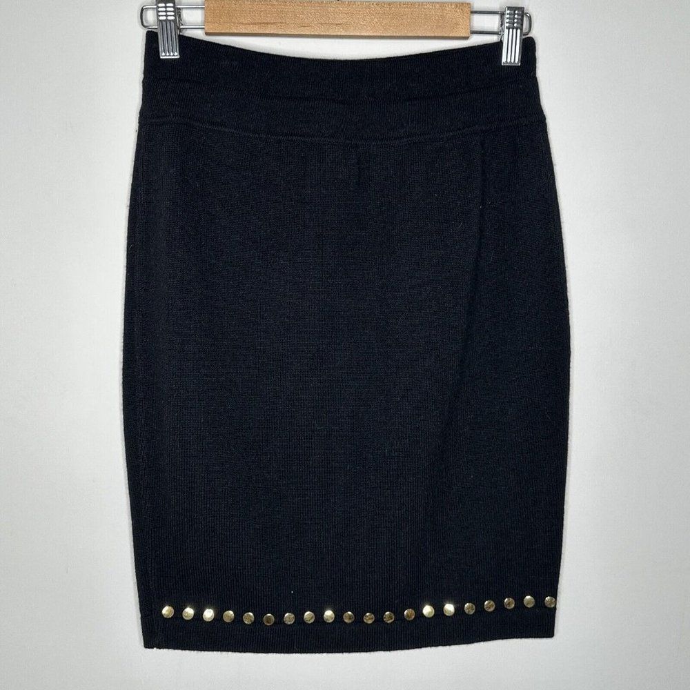 VTG 90s Y2k ESCADA Margaretha Ley Black Wool Straight Skirt Size 36 Fits Like 4